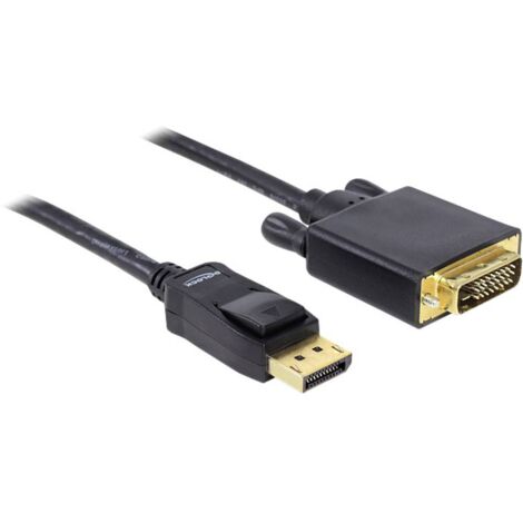 Câble adaptateur Delock DisplayPort / DVI Fiche mâle DisplayPort, Fiche mâle DVI-D 24+1 pôles 2.00 m noir 82591 Câble DisplayPort C676681 (1/3)
