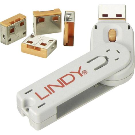 Lindy 40453 clip de sécurité orange pack de 5 (1/2)