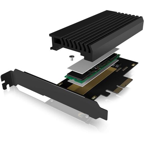 ICY BOX IB-PCI214M2-HSL, PCIe-Karte, 1x M.2 PCIe (NVMe) SSD zu PCIe 4.0 x4 über M-Key 1 port Contrôleur M.2 PCIe x4 con (1/5)