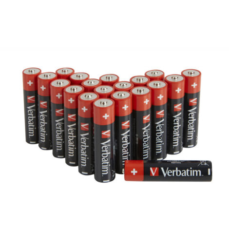 VERBATIM Premium AA Alkaline Batteries I 1,5V I AA-LR6 Mignon I Mignon AA Batteries I Piles pour MP3, Appareil photo, Télécommande, Rasoir et bien plus encore I Premium Alkaline Battery I 20 pcs. (1/2)