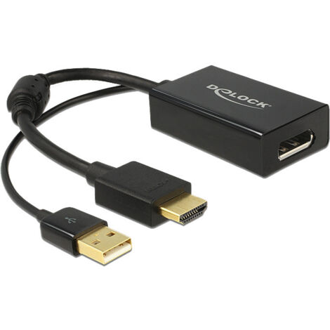 delock 62667 Convertisseur HDMI vers DisplayPort Noir (1/3)