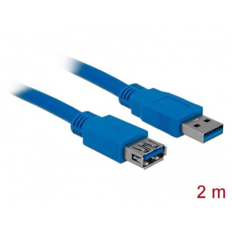 Delock Câble USB USB 3.2 Gen1 (USB 3.0) USB-A mâle, USB-A femelle 2.00 m bleu contacts dorés 82539 C676421 (1/4)