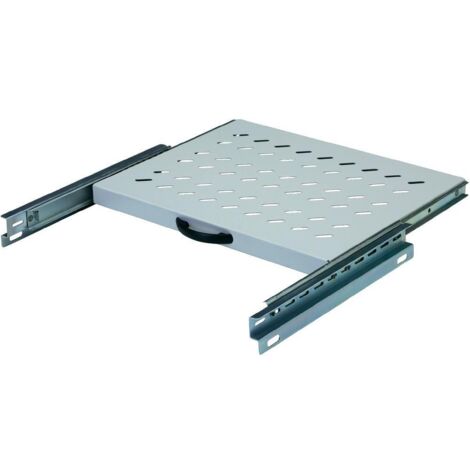 DIGITUS 1U télescop. Tablette pour armoires de 600 mm de Profondeur 40 x 485 x 368 mm, jusqu`à 25 kg, Gris (RAL (1/3)