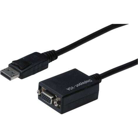 DIGITUS DisplayPort 1.2 Adapterkabel 0,15m DP zu VGA St./Bu. schwarz (1/4)