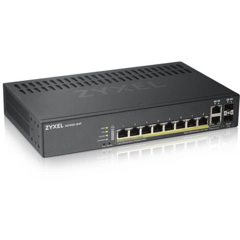 Zyxel GS1920-8HPV2 Gigabit Ethernet géré (10/100/1000) Power over Ethernet (PoE) Noir (1/4)
