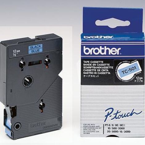 Schriftbandkassette Brother 12mm blauschwarz TC501 (1/4)
