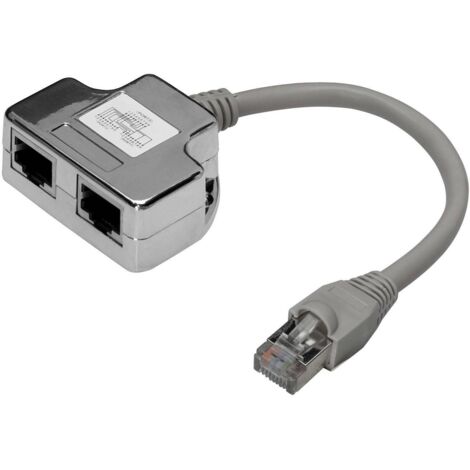 Adaptateur RJ45 CAT5e 2x vers 1x – Câble UTP 0,19m – Boîtier ABS sans halogène – Pour séparation VLAN sur réseau – Digitus - AUF 1 X