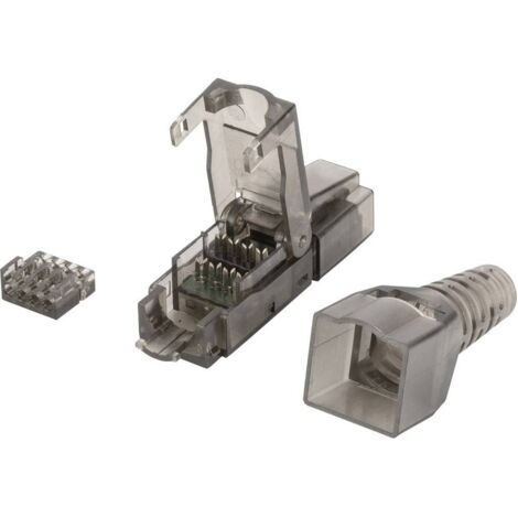 Digitus RJ45 réseau informatique Adaptateur CAT 6a [1x connecteur autodénudant - 1x RJ45 mâle] noir (1/3)