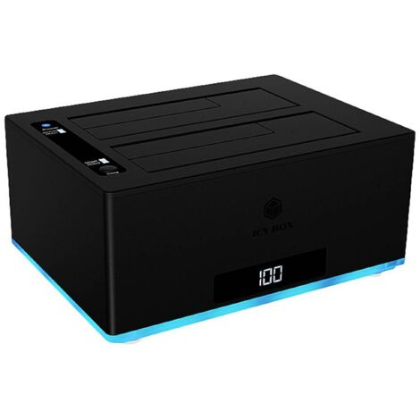 ICY BOX IB-127CL-U3 USB 3.0 SATA 6 Gb/s 2 ports Station de copiage pour disque dur 3.5 pouces, 2.5 pouces avec fonction (1/4)