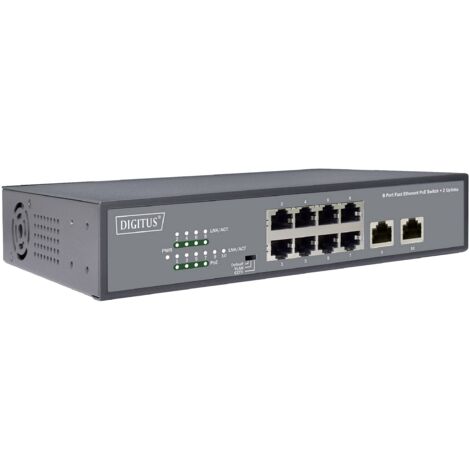 DIGITUS Switch 8-Port 10100 120W PoE Unmanaged schwarz (1/5)