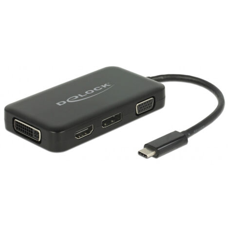 delock 63929 Adaptateur vidéo USB-C noir 4K 60Hz (1/4)