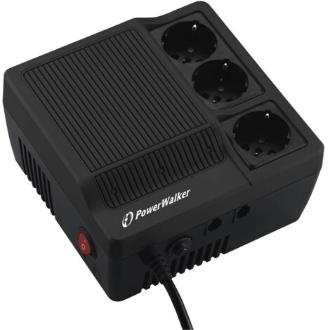 Régulateur de tension PowerWalker AVR 1000 3 sortie(s) CA 180-264 V Noir (1/2)