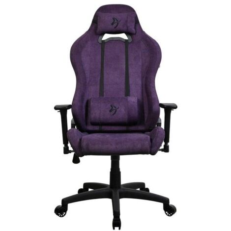 Arozzi Torretta Premium SoftFabric™ Chaise de gaming et de bureau ergonomique avec mécanisme d'assise avancé, accoudoirs 3D, dossier haut, bascule pivotante, 2 coussins de soutien - Violet (TORRETTA-S (1/3)