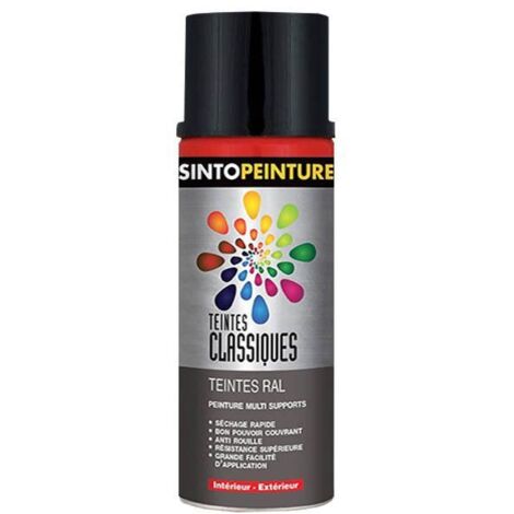 Peinture antirouille SINTO 925105 noir brillant RAL9005 en aérosol 400 ml (1/5)
