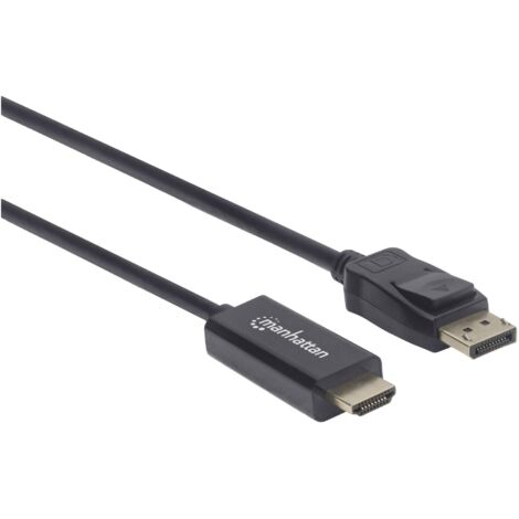 Câble adaptateur Manhattan DisplayPort / HDMI Fiche mâle DisplayPort, Fiche mâle HDMI-A 1.80 m noir 153201 Câble DisplayPort W652192 (1/5)