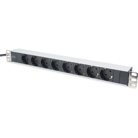 Digitus Barre multiprise en aluminium avec 8 prises et support métallique, 16 A, 4000 ... (1/5)