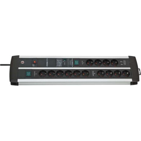 Brennenstuhl Premium-Protect-Line multiprise noir argenté 14 prises