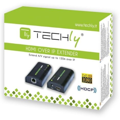 TECHLY EXTENDER SPLITTER HDMI SUR IP PAIRE TORSADÉE JUSQU'À 120 M 1080P IDATA EXTIP-373 (1/5)