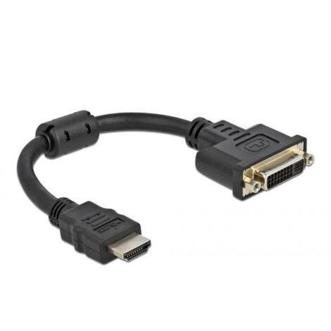 Delock 65206 HDMI / DVI Adaptateur [1x HDMI mâle - 1x DVI femelle 24+5 pôles] noir 0.20 m Y698213 (1/2)
