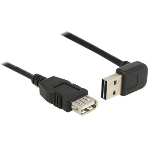 Delock Câble USB USB 2.0 USB-A mâle, USB-A femelle 1.00 m noir connecteur utilisable des deux cotés, contacts dorés, ce (1/3)