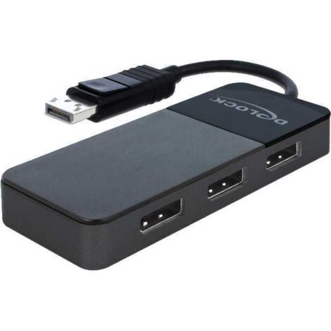 delock 87737 répartiteur DisplayPort 1.4 noir 3 ports (1/4)