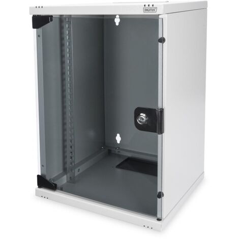 Armoire réseau murale 10 pouces – Acier avec porte en verre trempé – Capacité 30 kg – Dimensions 46,4 x 31,2 x 30 cm – Digitus (1/3)