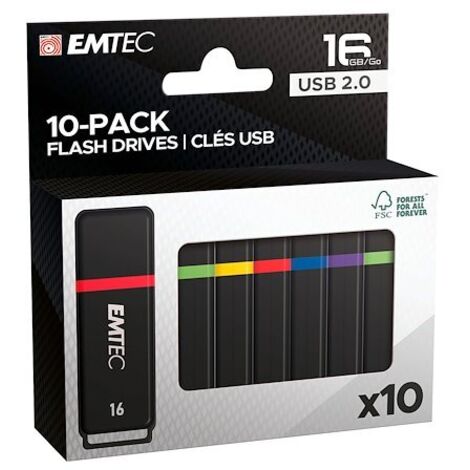 Pack de 10 clés 16 Go USB A 2.0 EMTEC K100 (1/5)