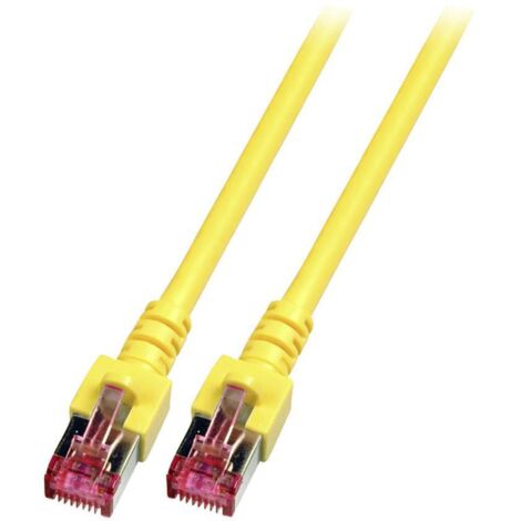 EFB Elektronik K5511.1 RJ45 Câble réseau, câble patch CAT 6 S/FTP 1.00 m jaune ignifuge, sans halogène, avec cliquet d'encastrement, contacts dor D693271 (1/5)