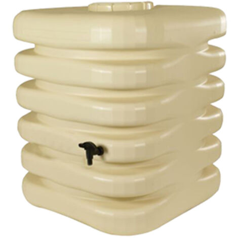 Récupérateur d'eau de pluie 1000 litres – Cuve beige 120 cm – Couvercle inclus – Pour chantiers humides et espaces extérieurs – Bellijardin