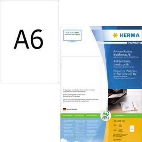 "Herma Premium Papier Laser pour Imprimante Laser Jet d`encre/Imprimante Couleur A6 105x148 mm 800 pages Blanc" (1/5)
