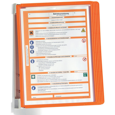 Support mural 5 Tableaux de présentation orange avec cadre profiléPour (1/5)