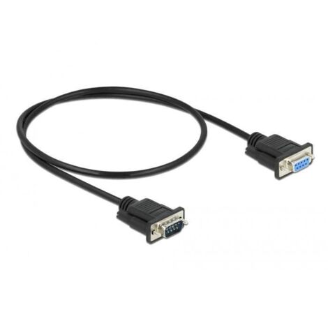 Delock série Câble de raccordement [1x RS232 mâle - 1x RS232 femelle] 0.5 m noir Y405393 (1/4)