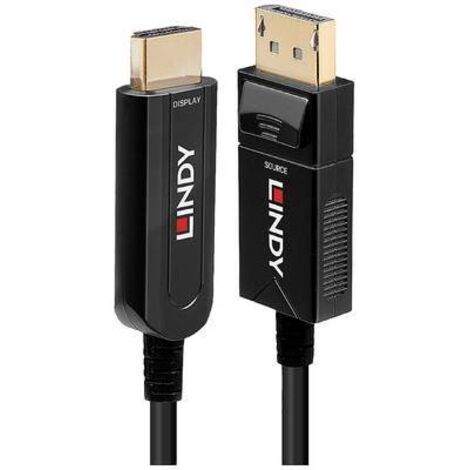 Câbles et adaptateurs audio vidéo LINDY DP 1.2 to HDMI 18G AOC Hybrid Cable 50m (1/2)