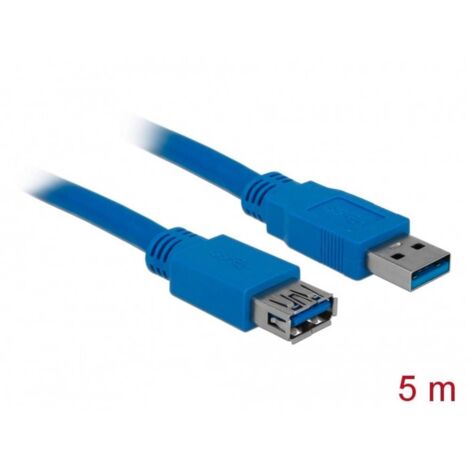 Delock Câble USB USB 3.2 Gen1 (USB 3.0) USB-A mâle, USB-A femelle 5.00 m bleu contacts dorés 82541 C676431 (1/4)