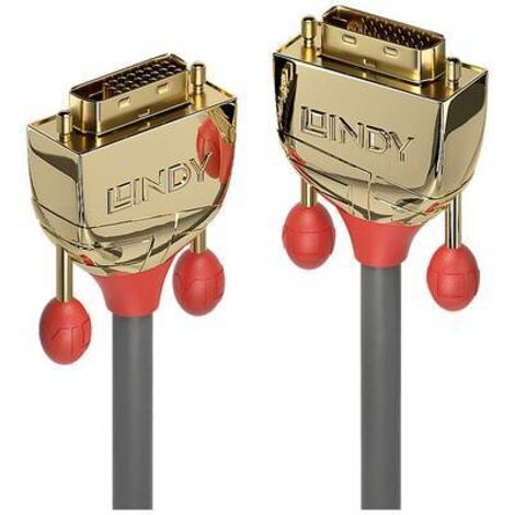 Câbles et adaptateurs audio vidéo LINDY 0.5m DVI-D Dual Link Cable Gold Line DVI-D Dual Link Male to Male (1/2)