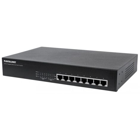 COMMUTATEUR GIGABIT INTELLINET 8X 10/100/1000 RJ45 POE+ 140W 19 RACK 560641 (1/5)
