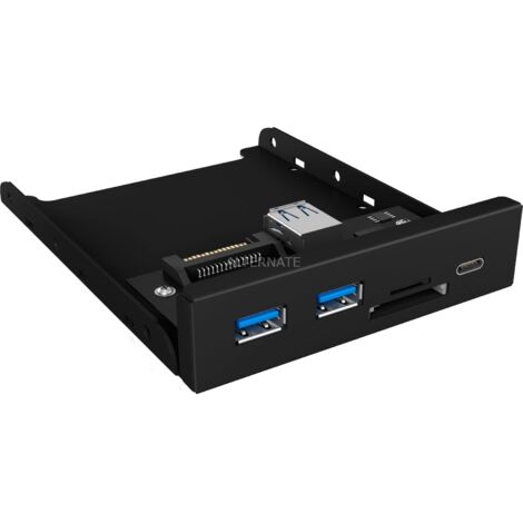 ICY BOX IB-HUB1417-I3 - USB 3.0 (3.1 Gen 1) Type-A - USB 3.2 Gen 1 (3.1 Gen 1) Type-A,USB 3.0 (3.1 Gen 1) Type-C - MicroSD (TransFlash),SD - 5000 Mbit/s - Noir - Metal (1/3)