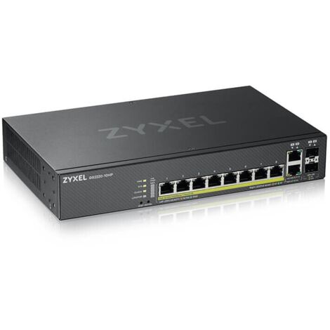 ZyXEL GS2220-10HP 8-Port + 2x SFP/Rj45 Gigabit L2 managed PoE+ Switch, 180W (1/4)