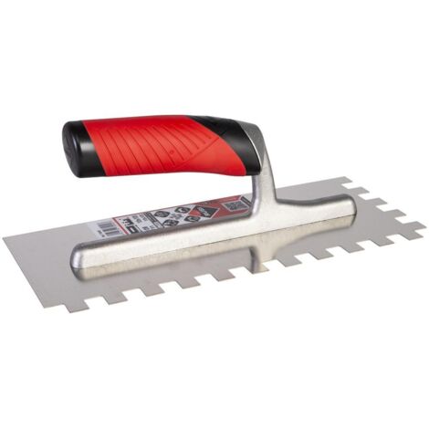 Peigne inox 28 cm pour pose de carrelage – Lame en acier inoxydable – Poignée ergonomique Rubiflex – 74942