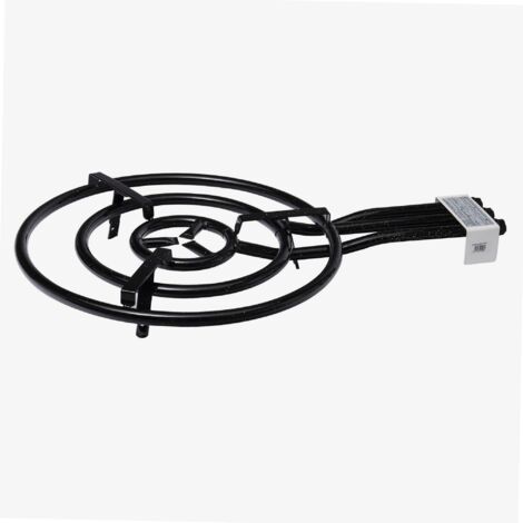 Brûleur à gaz butane 60 cm – Acier émaillé – 3 anneaux avec réglage indépendant – Pour plats jusqu'à 80 cm de diamètre – Vaello