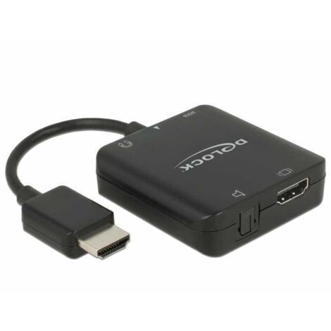 delock 63276 Extracteur audio HDMI Noir 4K 60 Hz (1/4)
