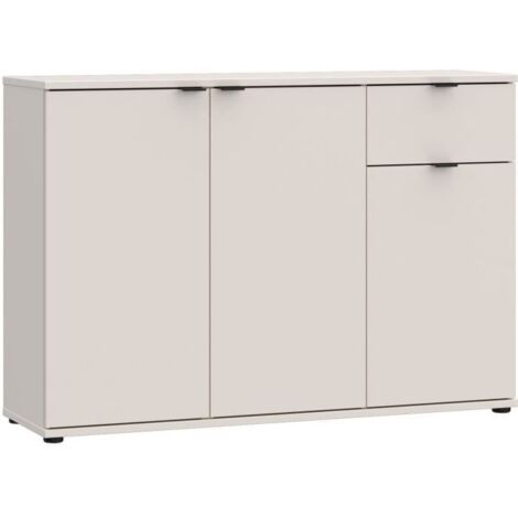 Commode - GANYMEDE - 3 portes - 1 tiroir - Sable - 119,8 x 34,1 x 82,3 cm (1/5)