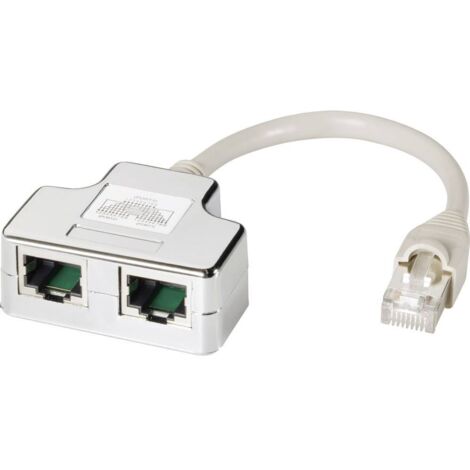 EFB Elektronik RJ45 réseau informatique Adaptateur Y CAT 5e [2x RJ45 femelle - 1x RJ45 mâle] 15.00 cm métal R02890 (1/3)