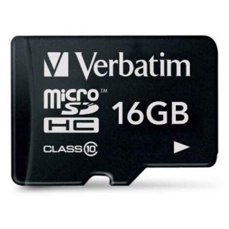 SD MicroSD Card 16GB Verbatim SDHC Premium Class 10 retail (1/2)