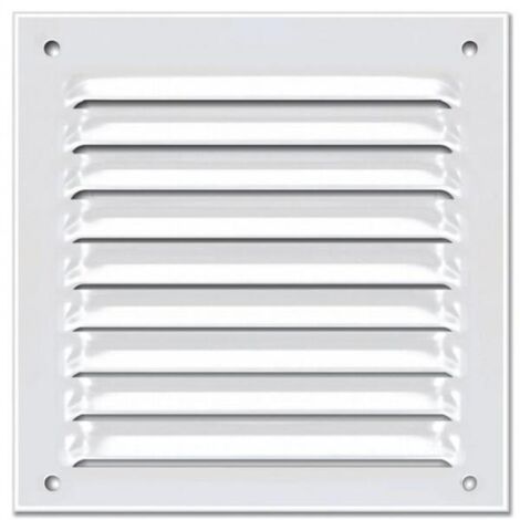 Grille de ventilation en aluminium avec moustiquaire laqué blanc 150 X 150 mm en sachet (1/2)