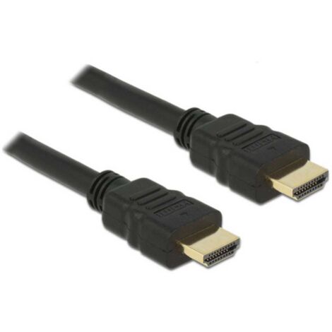 Câble de raccordement Delock HDMI Fiche mâle HDMI-A 1 m noir 84752 contacts dorés, 4K UHD, blindage (1/2)
