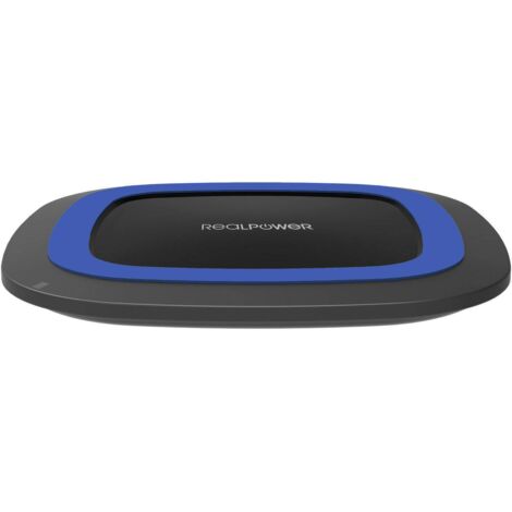 RealPower Chargeur à induction FreeCharge-10 257640 Sorties standard Qi bleu R473381 (1/5)