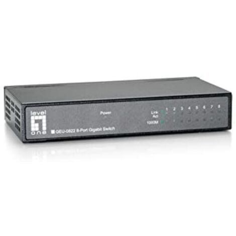 LevelOne GEU-0822 commutateur réseau Non-géré Gigabit Ethernet (10/100/1000) Noir (1/2)