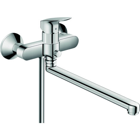 Mitigeur baignoire Hansgrohe Logis chrome – Tête de robinet – Hauteur 150mm – Filetage 1/2 pouce pour installation facile (1/2)