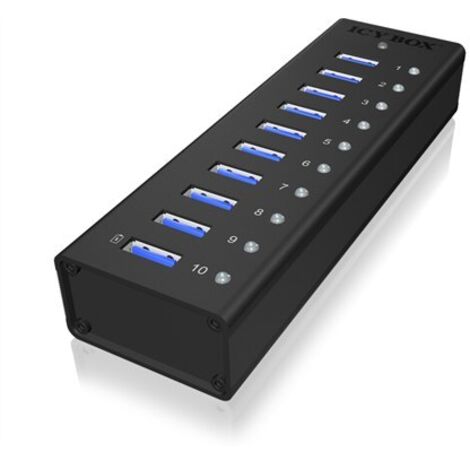 RaidSonic Icy Box IB-AC6110 10 Port USB 3.0 Hub mit USB Ladeanschluss (1/3)